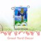 G128 - Let Us Rejoice Easter Christian Religious Cross Garden Flag | 12x18 Inch | Printed 150D Polyester - Rustic Holiday Seasonal Outdoor Flag
